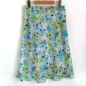 Cleo Petites 90s Y2K Floral Chiffon Midi Skirt